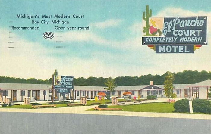 El Pancho Motel (Travel Inn) - Vintage Postcard